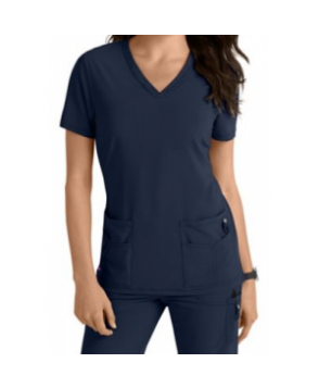 Lynx Untamed Unleashed v-neck scrub top - Navy 