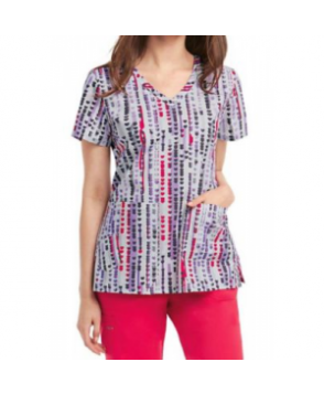 KD Cherry Heart v-neck print scrub top - Cherry Heart 