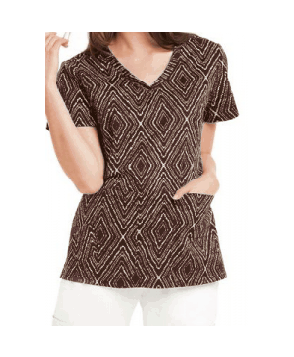 KD Diamonds v-neck print scrub top - Diamonds 