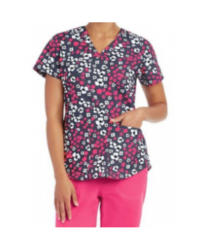 NrG by Barco Camo Flower print scrub top - Camo Flower 