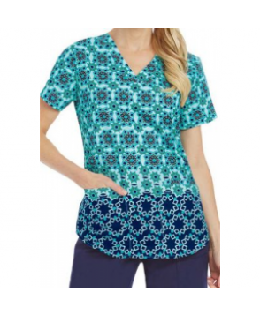 NrG by Barco Shooting Star v-neck print scrub top hooting Star 