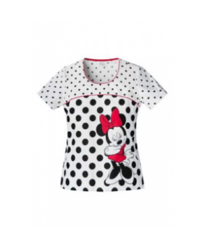 Cherokee Tooniforms Limelight Minnie print scrub top imelight Minnie 