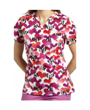 White Cross Safari Passion print scrub top afari Passion 