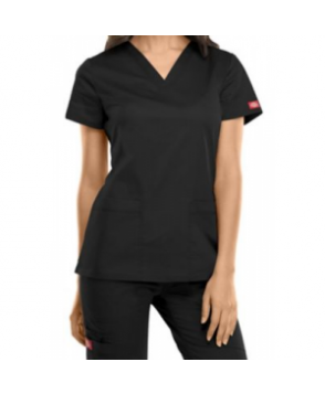 Dickies Gen Flex -pocket v-neck scrub top - Black 