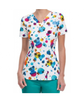 Code Happy Delightful Dots print scrub top with Certainty - Delightful Dots 