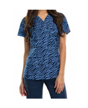 Dickies Gen Flex On The Stripe Track print scrub top - On The Stripe Track 