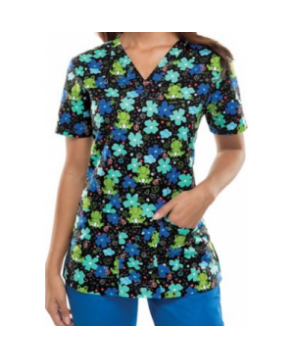 Dickies EDS Froggy Floral print scrub top - Froggy Floral 