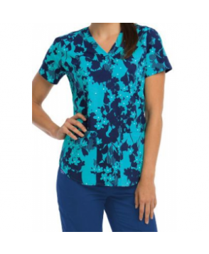 NrG by Barco Rainforest v-neck print scrub top - Rainforest Floral 