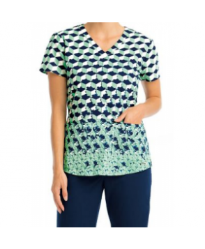 Greys Anatomy Illusion v-neck print scrub top - Illusion 