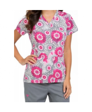 Med Couture Valerie Right On Cue v-neck print scrub top - Right On Cue 