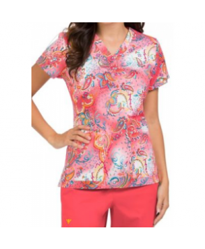 Med Couture Valerie Whimsical Style print scrub top - Whimsical Style 