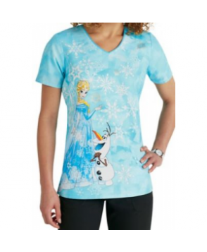 Cherokee Tooniforms Ice Queen print scrub top - Ice Queen 