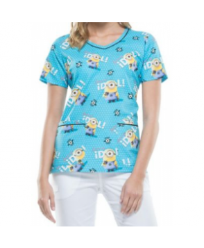 Cherokee Tooniforms My Idol print scrub top y Idol 