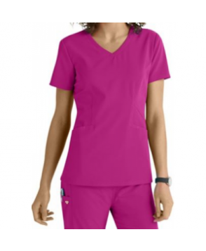 Careisma by Sofia Vergara Fearless v-neck scrub top - Hot Magenta 