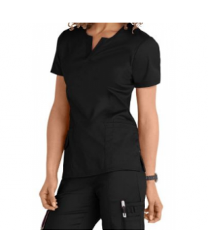 Beyond Scrubs Juna split v-neck scrub top - Black 