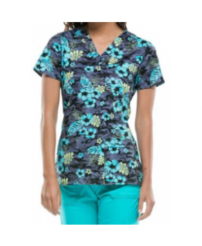 Dickies Gen Flex On Island Time print scrub top - On Island Time 