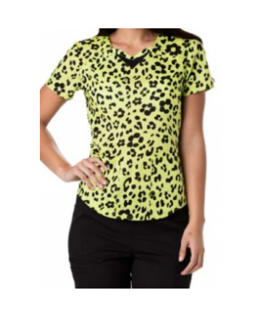 HeartSoul Wild You Were Out Sunny Lime print scrub top - Wild You Were Out Sunny Lime 