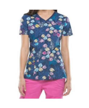 Cherokee So-fish-ticated print top o-fish-ticated 