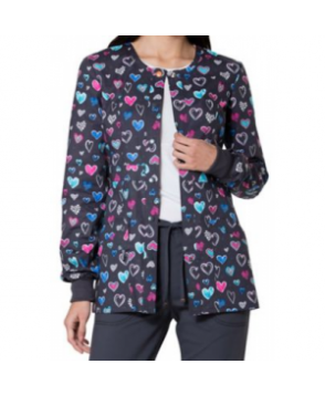 Code Happy True To Your Heart print scrub jacket with Certainty - True To Your Heart 
