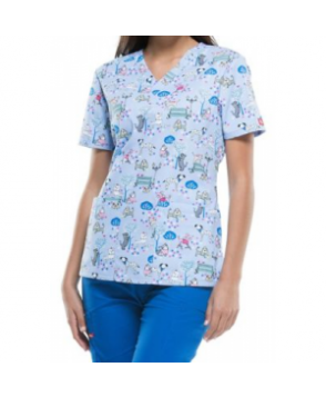 Dickies EDS Dog Park Days print scrub top - Dog Park Days 