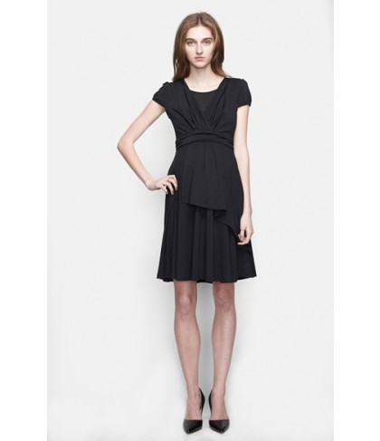 Urbanma Faux Wrap Ruffle Maternity Dress