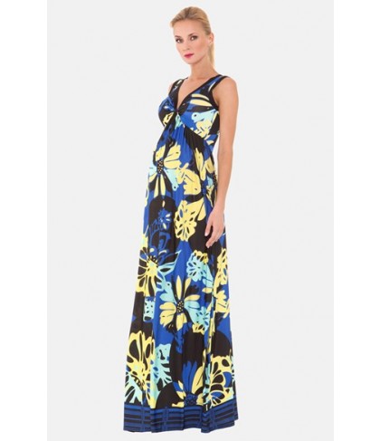 Olian 'Ariana' Print Jersey Maternity Maxi Dress