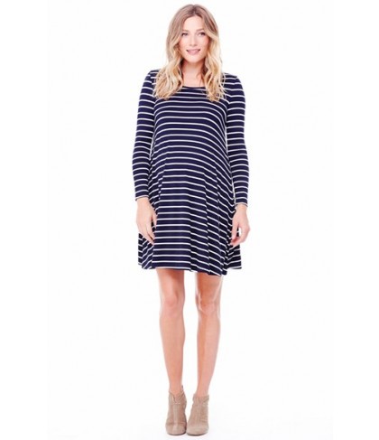 Ingrid & Isabel Striped Maternity Trapeze Dress