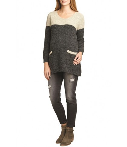 The Urban Ma Contrast Yoke Maternity Sweater