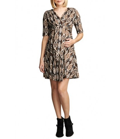 Maternal America Print Tie Front Maternity Dress