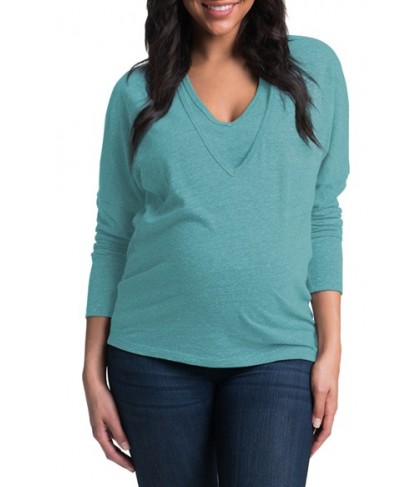 Bun Maternity 'Softie' Maternity/nursing Dolman Sleeve Tee/green