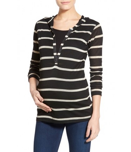 Lab 'Zoe' Stripe Maternity/nursing Hoodie