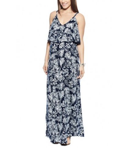 Imanimo Maxi Ruffle Maternity Dress