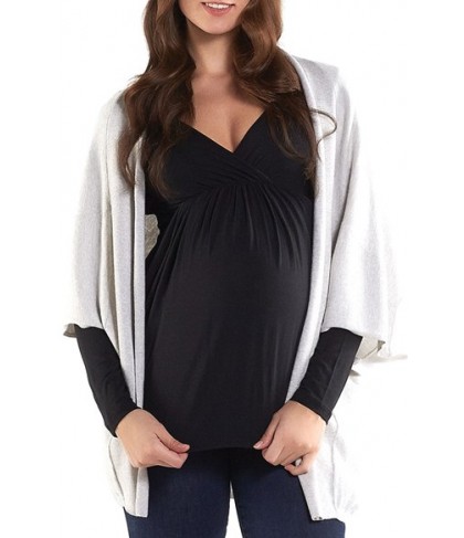 Tart Maternity 'Harlyn' Cotton & Cashmere Maternity Wrap Cardigan, /Small - Grey