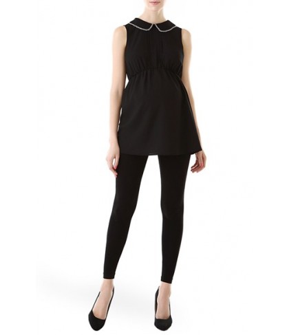 Kimi And Kai 'Callie' Crystal Embellished Peter Pan Collar Sleeveless Maternity Blouse