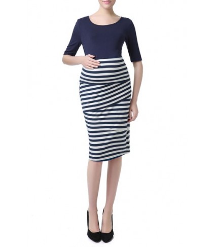 Kimi And Kai 'Maci' Stripe Maternity Sheath Dress