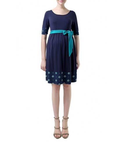 Kimi And Kai 'Phee' Polka Dot Trim Maternity Skater Dress