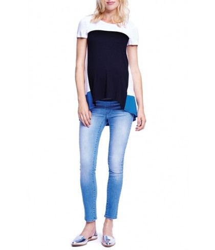 Maternal America Colorblock High/low Maternity Tee