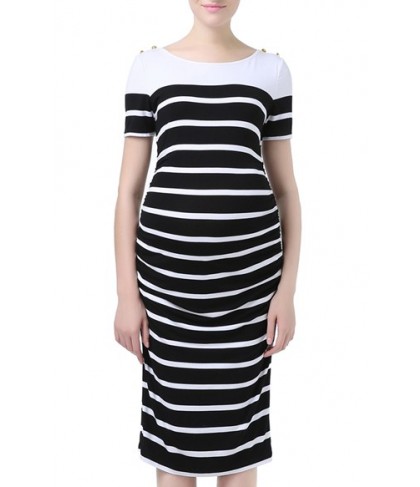 Kimi And Kai 'Marina' Stripe Boatneck Maternity Dress