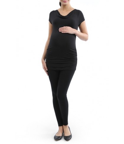 Kimi And Kai Ruched Cowl Neck Maternity Tee