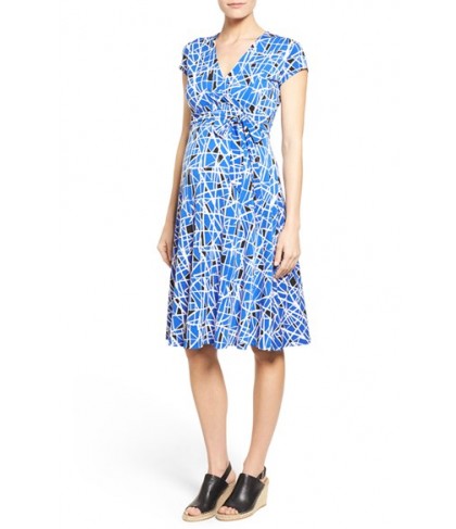 Leota 'Perfect Wrap' Abstract Print Jersey Maternity Dress