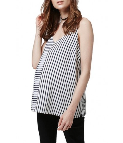 Topshop Mixed Stripe Double Strap Maternity Camisole