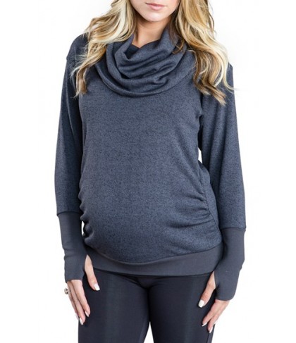 Cozy Orange 'Phoebe' Cowl Neck Maternity Sweater