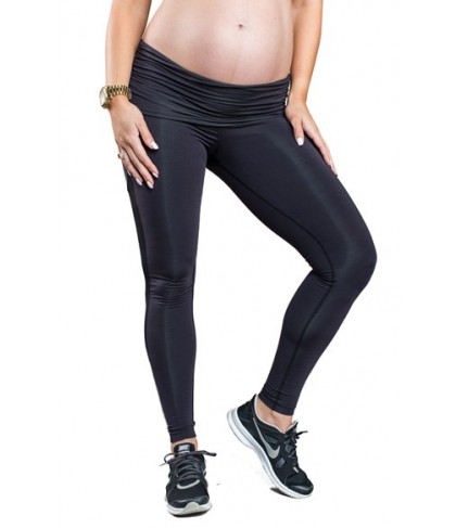 Cozy Orange 'Juno' Mesh Panel Maternity Leggings