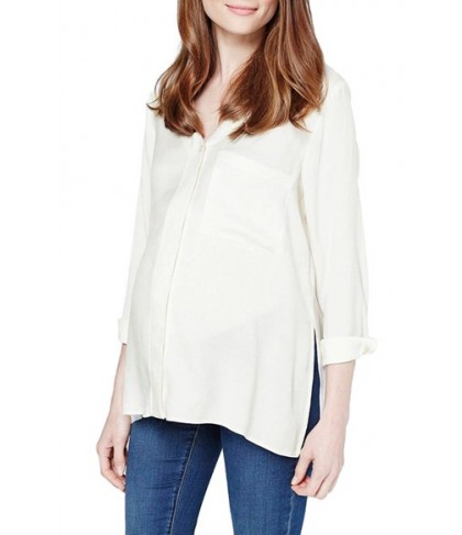 Topshop Slouch Pocket Maternity Blouse - Ivory