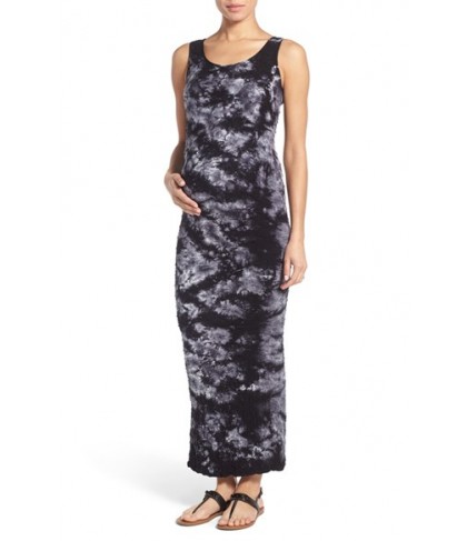 Tees By Tina 'Lattice' Tie Dye Textured Maternity Maxi Dress