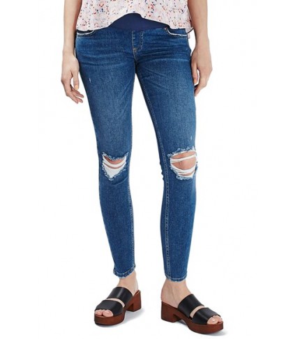 Topshop 'Jamie' Ripped Skinny Maternity Jeans