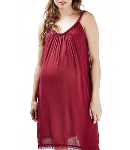 Topshop Braided Trim Maternity Sundress- Red