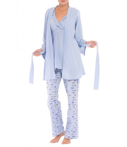 Olian 'Anne' Maternity Pajamas & Robe With Coordinating Pillowcase