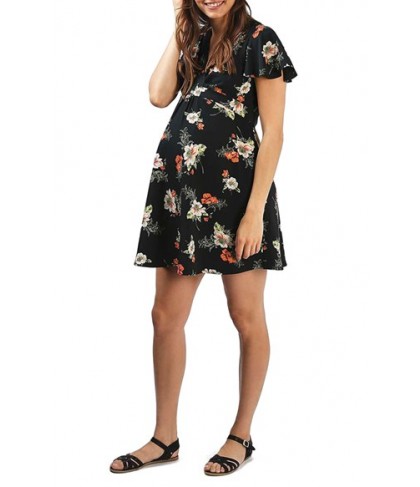 Topshop Floral Maternity Tea Dress- Blue