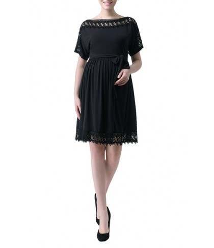 Kimi And Kai 'Elsie' Crochet Trim Maternity Dress